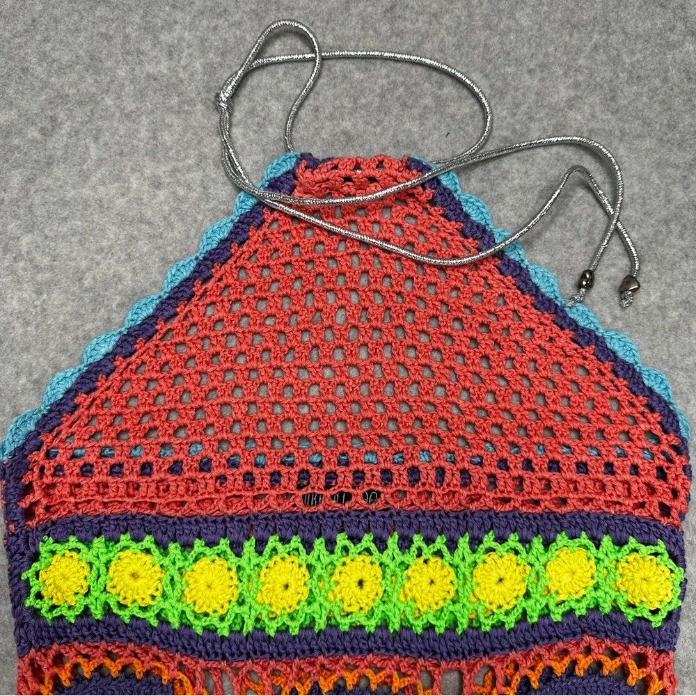 Current Mood at Dolls Kill Free Your Mind Crochet Halter Mini Dress Small - Picture 3 of 14
